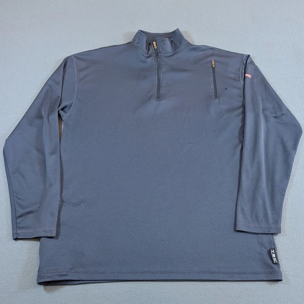 Scottevest TEC Quarter Zip Pullover Mens‎ XL Gray Lightweight Travel Top